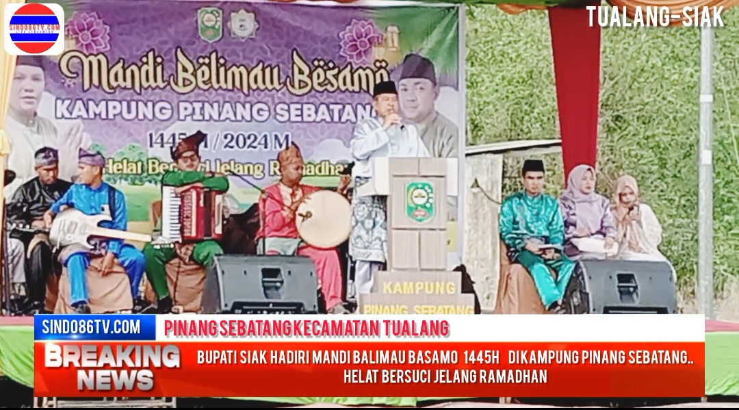 Bupati Siak H.Alfedri,,M SI, hadiri Mandi Balimau Basamo 1445H,/2024 M. Helat bersuci jelang Ramadhan.