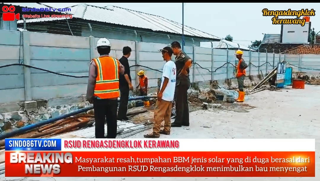 Masyarakat Resah, Tumpahan BBM jenis Solar yang di duga Berasal dari Pembangunan RSUD menimbulkan Bau menyengat.