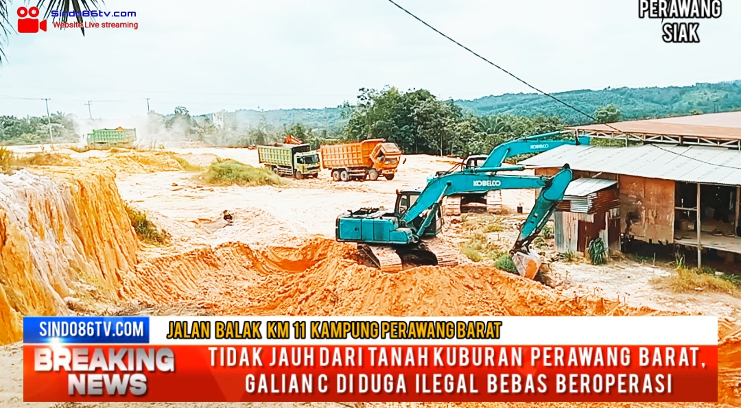 Tak jauh dari Tempat Pemukiman Umum Perawang barat di duga galian C ilegal bebas beroperasi