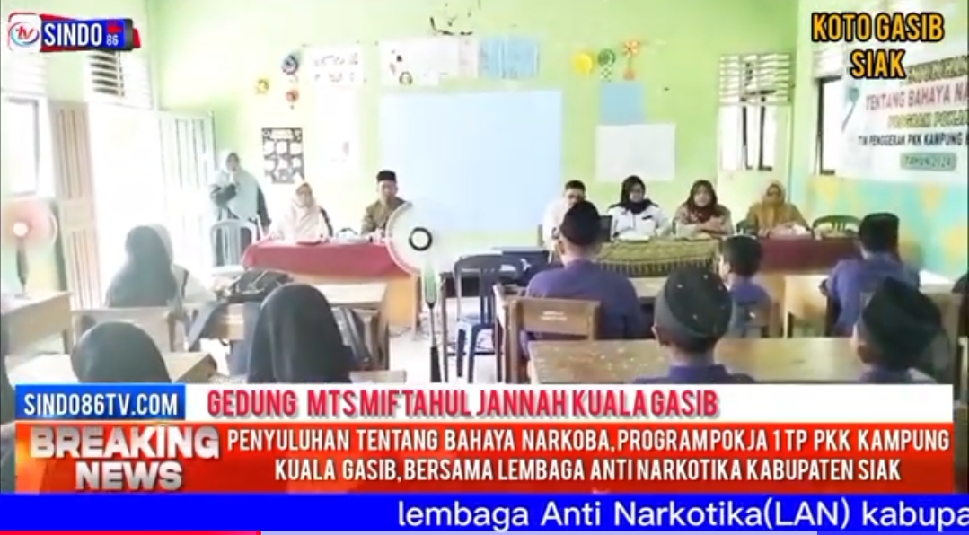 Penyuluhan tentang bahaya Narkoba, program Pokja 1 TP PKK kampung Kuala gasib Bersama LAN siak