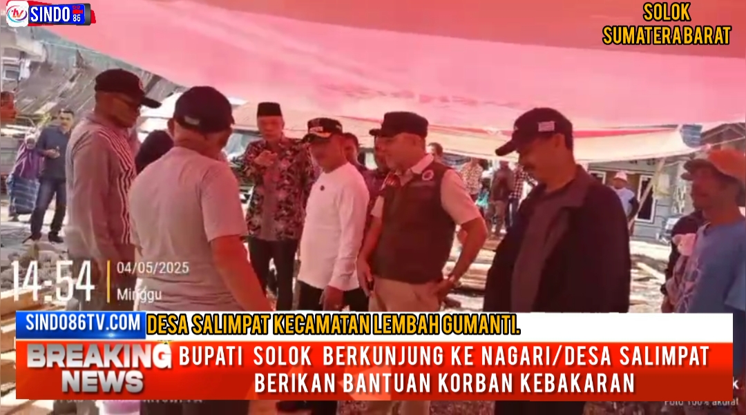 Bupati Solok Berkunjung ke Nagari/Desa Salimpat Berikan Bantuan korban Kebakaran
