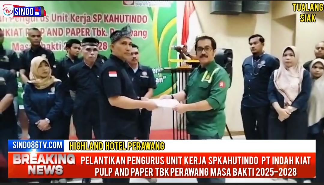 Pelantikan pengurus unit kerja SP Kahutindo PT IKPP Perawang Masa Bhakti 2025-2028