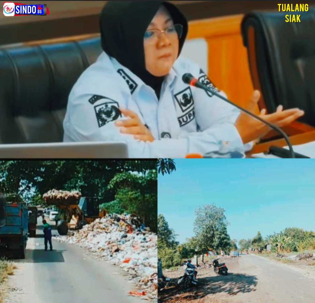 Pemda Siak sigap, sampah di jalan menuju SMP Negeri 1 Tualang Sudah di di Exsekusi.