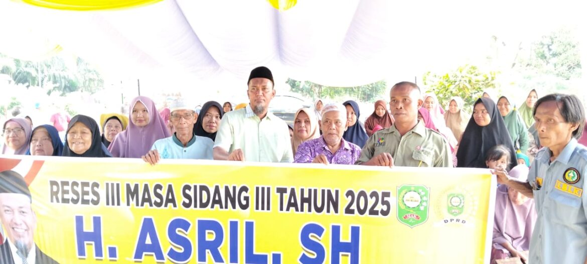 H.Asril ,SH gelar Reses III masa sidang III 2025 Dapil III kecamatan Tualang di kampung pinang sebatang Barat