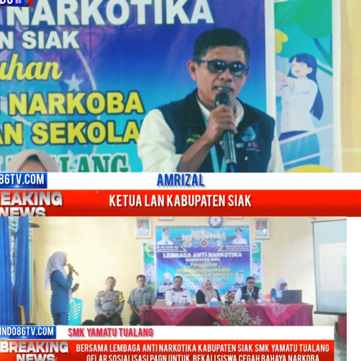 Bersama lembaga Anti Narkotika Kabupaten Siak SMK Yamatu  Tualang Gelar Sosialisasi P4GN untuk bekali Siswa Cegah Bahaya Narkoba