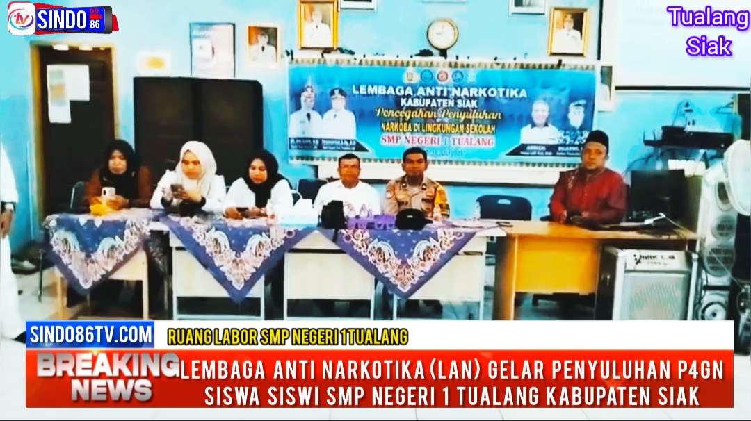 Lembaga Anti Narkotika kabupaten Siak gelar penyuluhan Siswa siswi SMPN 1 Tualang kab Siak