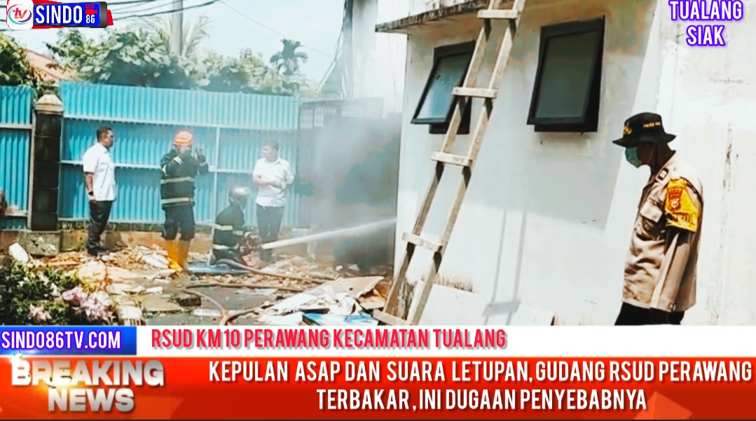 Kepulan asap dan suara letupan gudang RSUD Perawang terbakar,ini dugaan penyebabnya