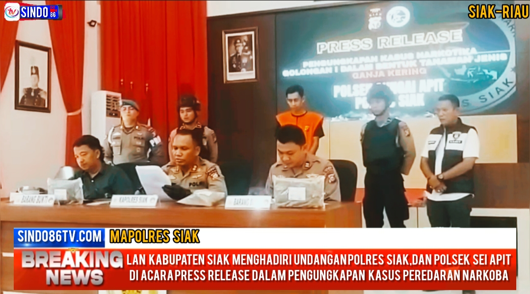 LAN kab Siak hadiri undangan polres Siak dan Polsek sei Apit di acara press release dalam pengungkapan kasus peredaran Narkoba