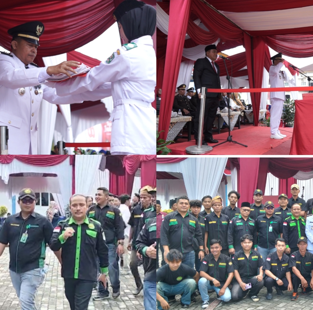 Ikuti Upacara HUT RI 80 ketua APTT kecamatan Tualang dan jajaran tekan kan semangat kemerdekaan pada seluruh anggota