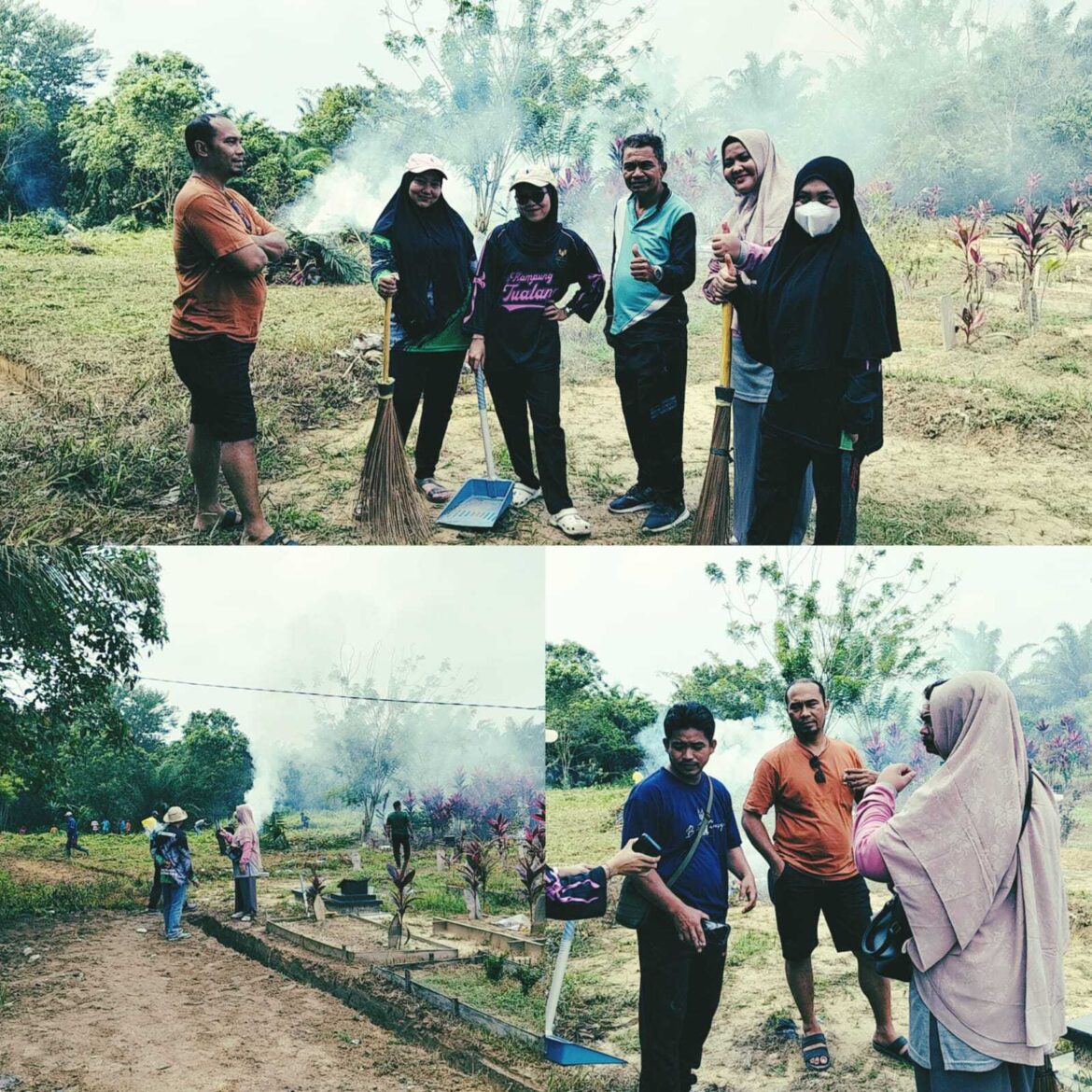 Pemerintah kampung Tualang gelar gotong di TPU Muslim Mungkal Kampung Tualang