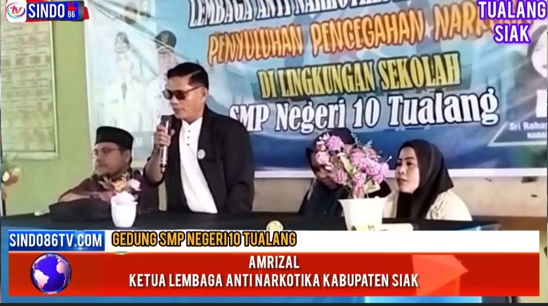 Selamatkan generasi dari bahaya Narkoba lembaga anti Narkotika berikan penyuluhan P4GN di SMP negeri 10 Tualang