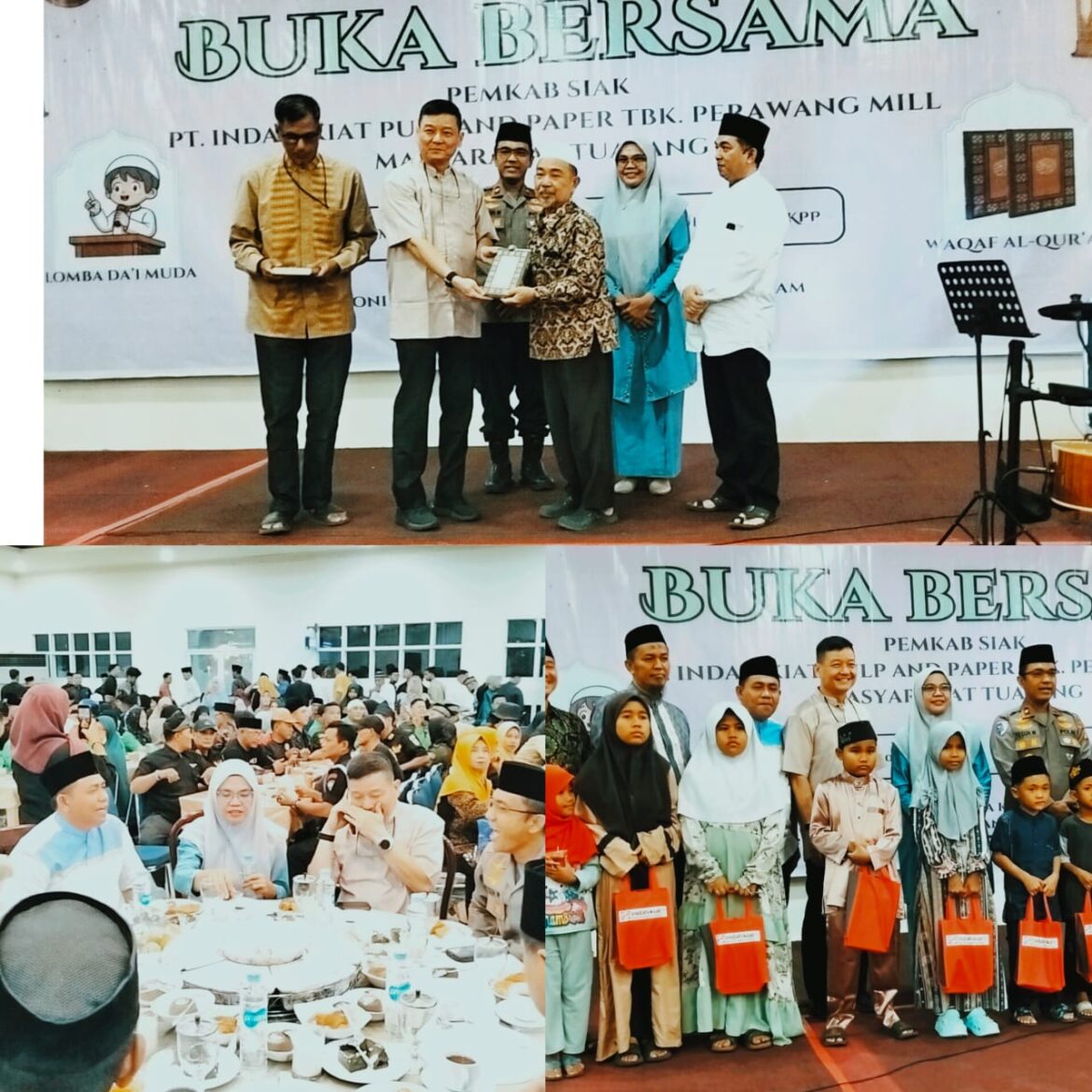 Gelar buka puasa bersama pemkab Siak dan masyarakat, PT IKPP wakafkan Alquran dan santuni puluhan anak yatim