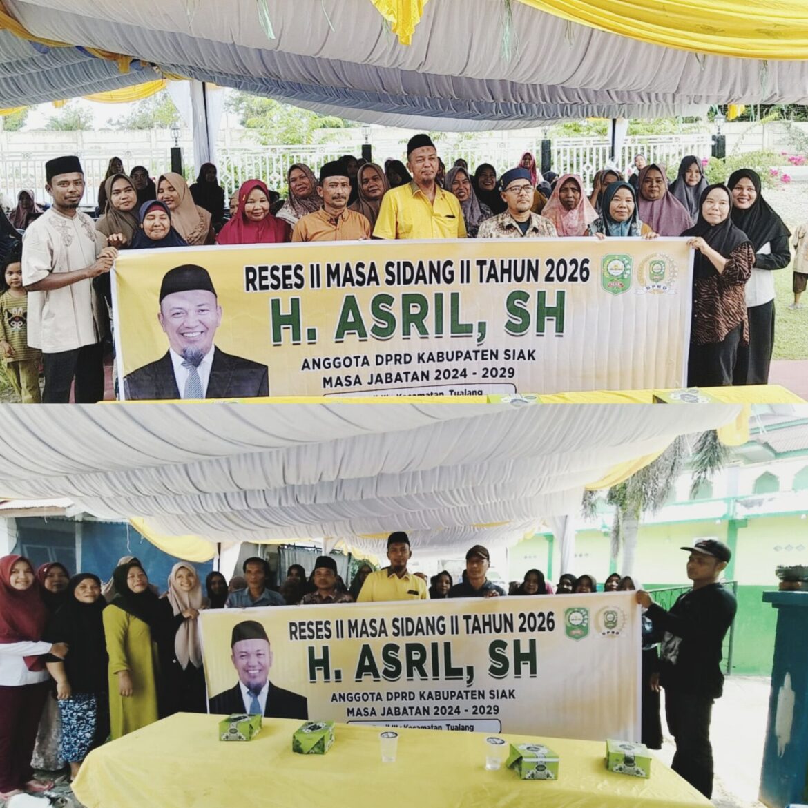 Jemput Aspirasi masyarakat, Dewan Siak H.Asril SH,gelar Reses di kampung pinang sebatang Timur.