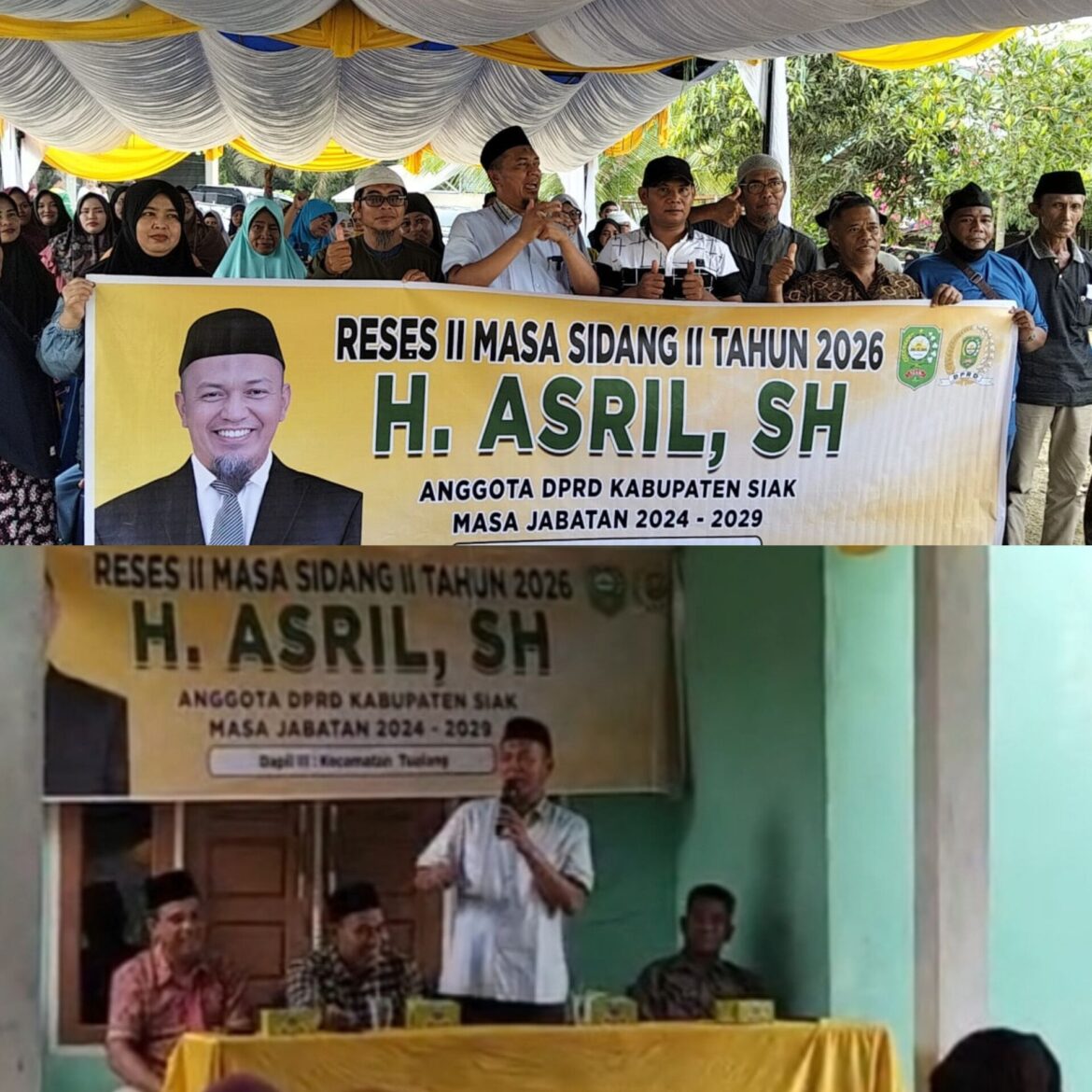 Reses II Anggota DPRD kab Siak H,Asril jemput Aspirasi Masyarakat Di BTN Gren Harpenas km 11 dan kampung pinang sebatang barat.