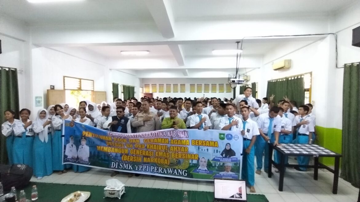 LAN Siak  kolaborasi Bersama Polsek Tualang Edukasi pelajar SMKS YPPI Bahaya Narkoba dan Tertib Berlalu Lintas.