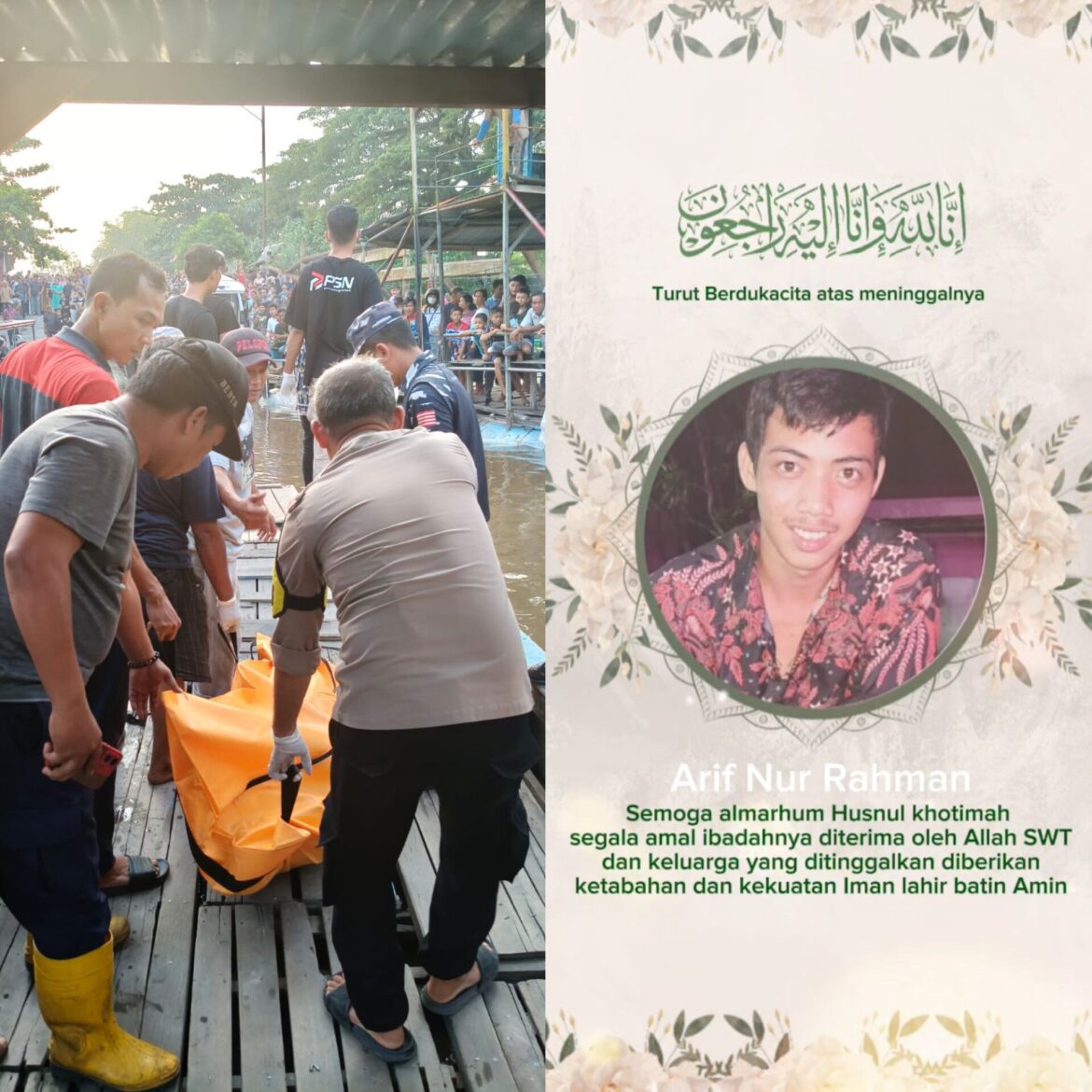 Dua hari menghilang Remaja 20 THN di temukan mengapung di tengah Aliran Sungai Siak