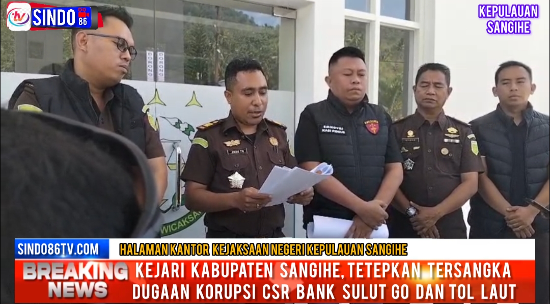 Kejari Kabupaten  Sangihe, Tetapkan Tersangka Dugaan korupsi CSR Bank Sulut Go dan Tol Laut