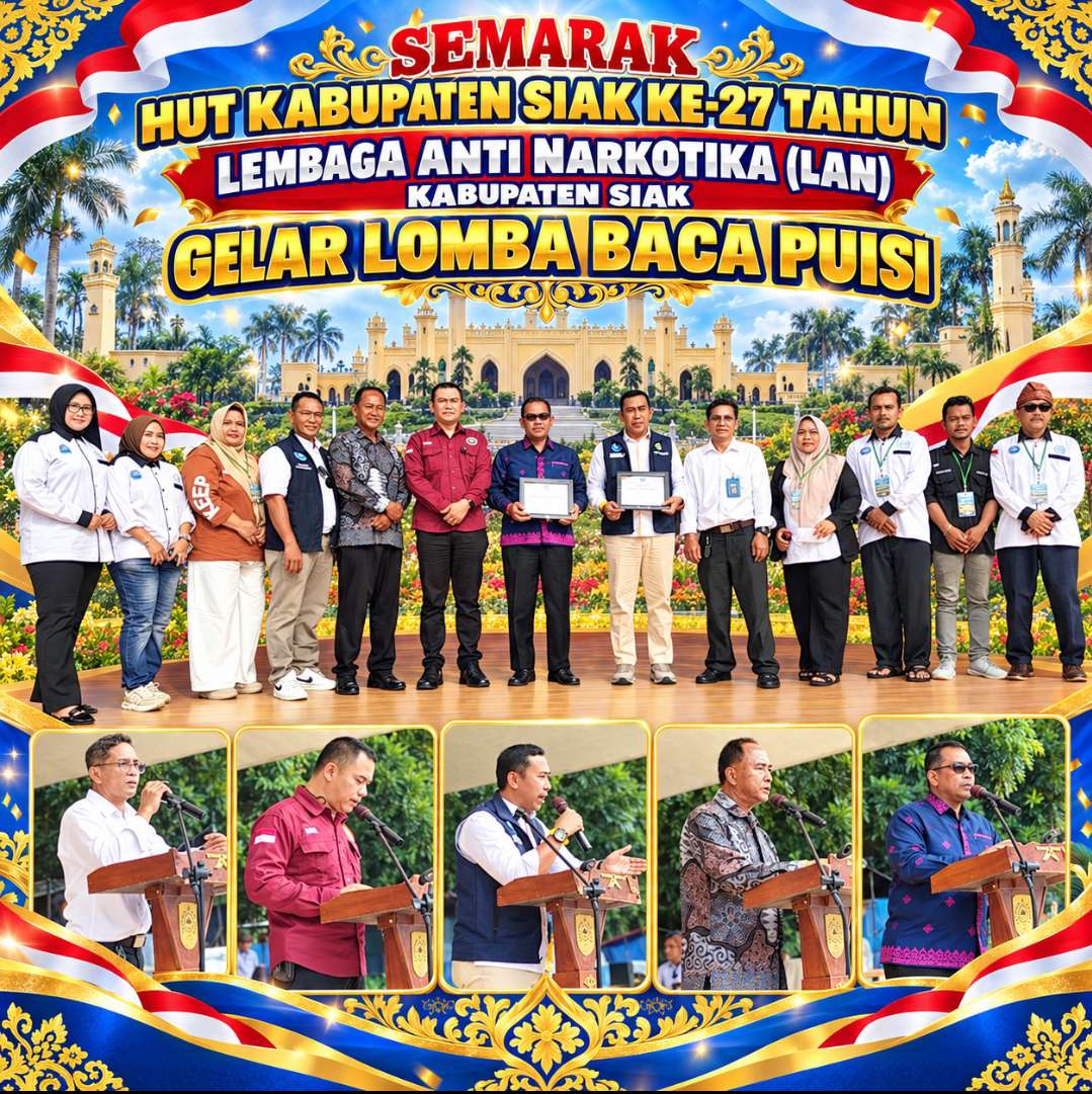 Semarak HUT kabupaten Siak ke 27,LAN Siak sukses gelar lomba baca puisi di Taman Motuyoko perawang
