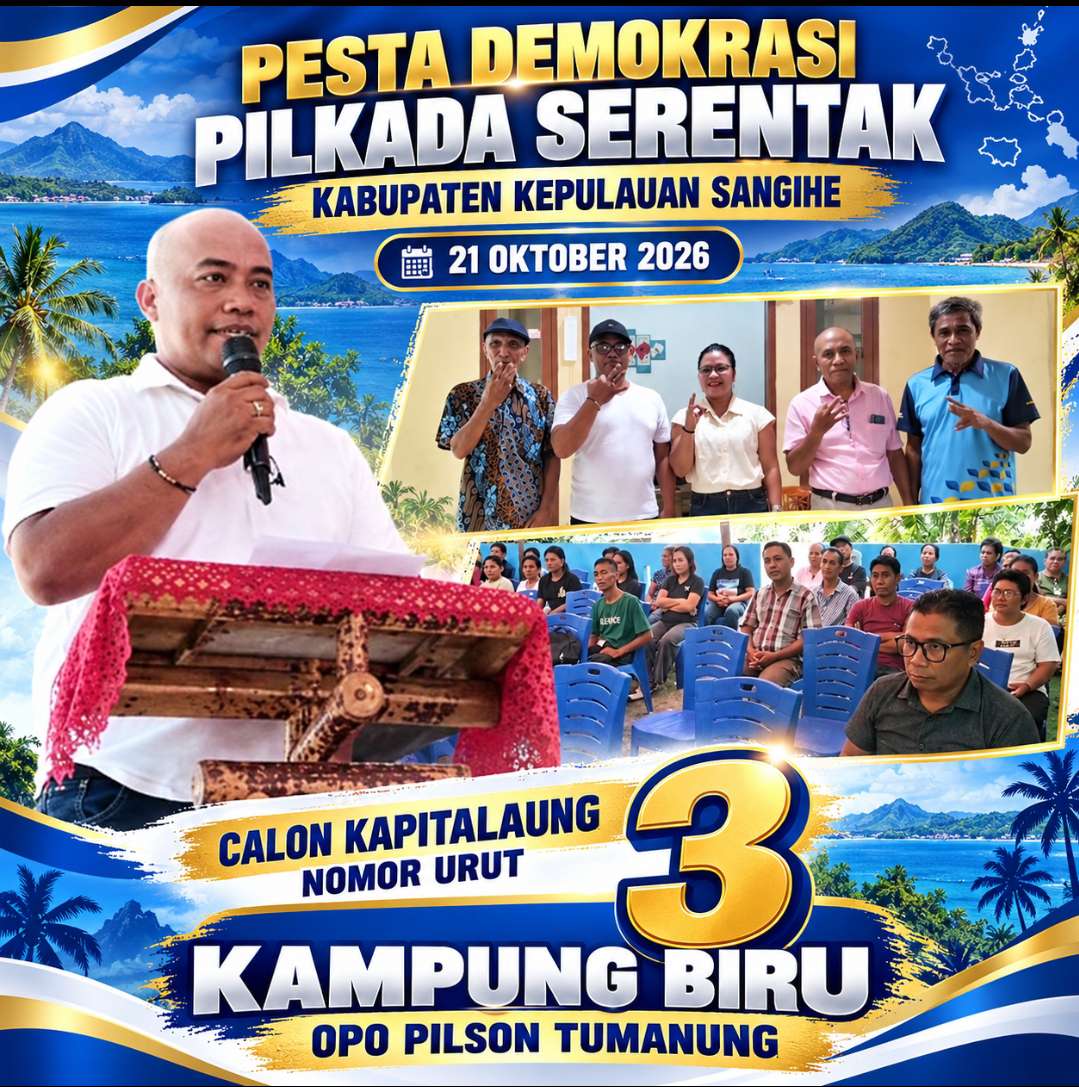 CALON KAPITALAUNG KAMPUNG BIRU OPO PILSON TUMANUNG MENGGELAR KAMPANYE TERBATAS